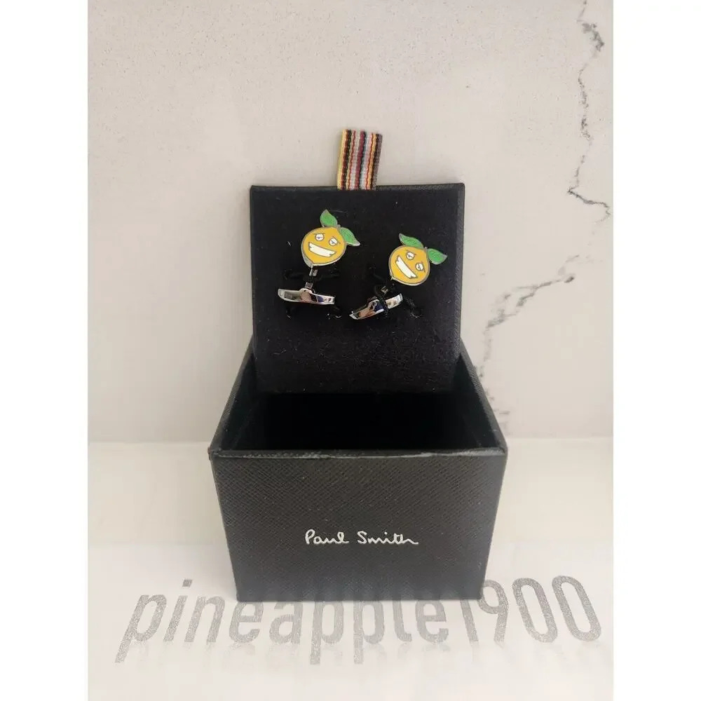 NIB Paul Smith Metal CUFFLINKS Lemon
